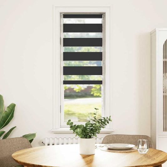 vidaXL Zebra Blind Black 40x100 cm Fabric Width 35,9 cm Polyester