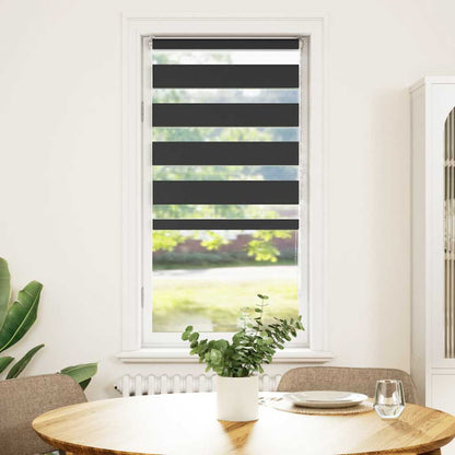 vidaXL Zebra Blind Black 60x100 cm Fabric Width 55,9 cm Polyester