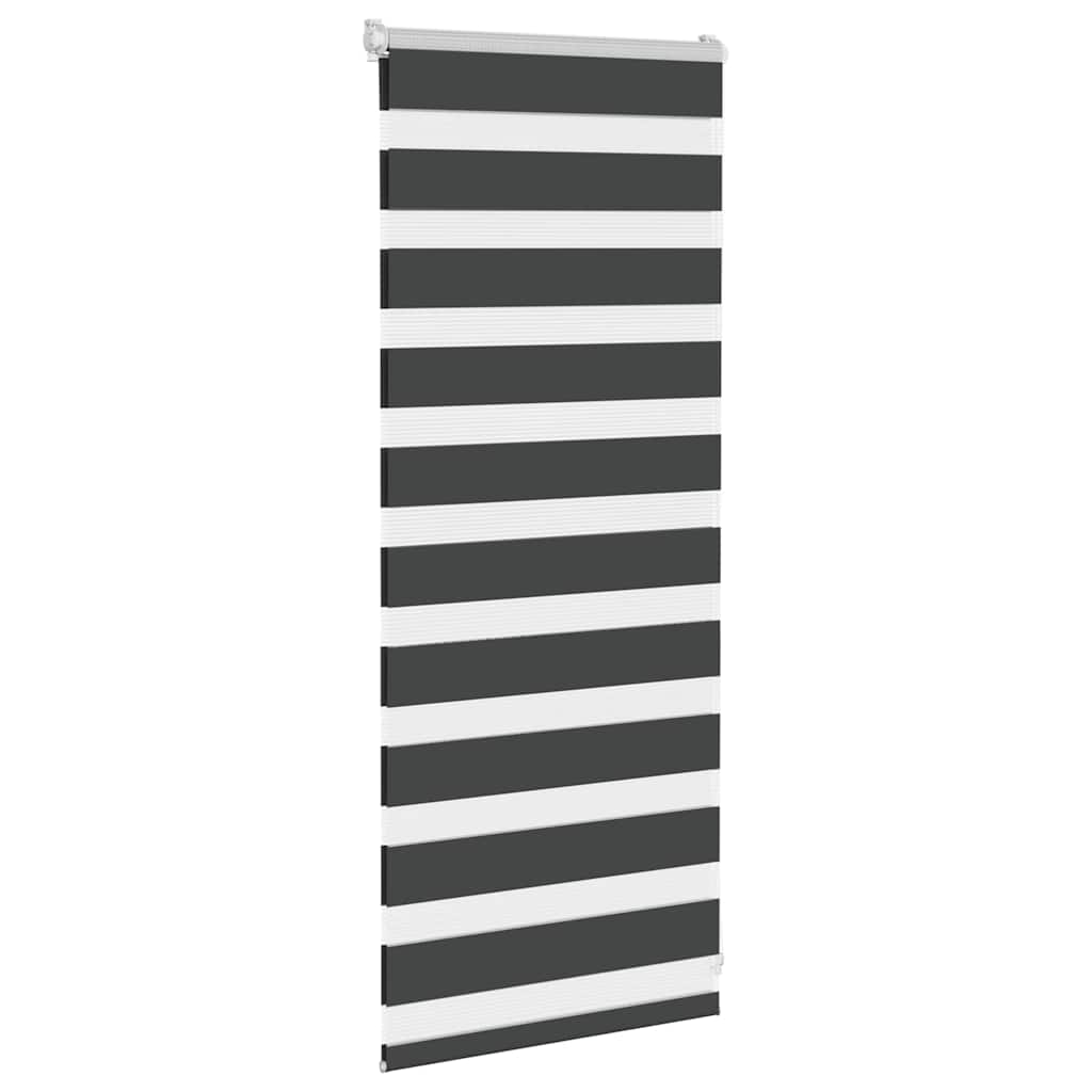 vidaXL Zebra Blind Black 60x100 cm Fabric Width 55,9 cm Polyester