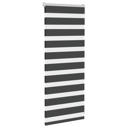 vidaXL Zebra Blind Black 60x100 cm Fabric Width 55,9 cm Polyester