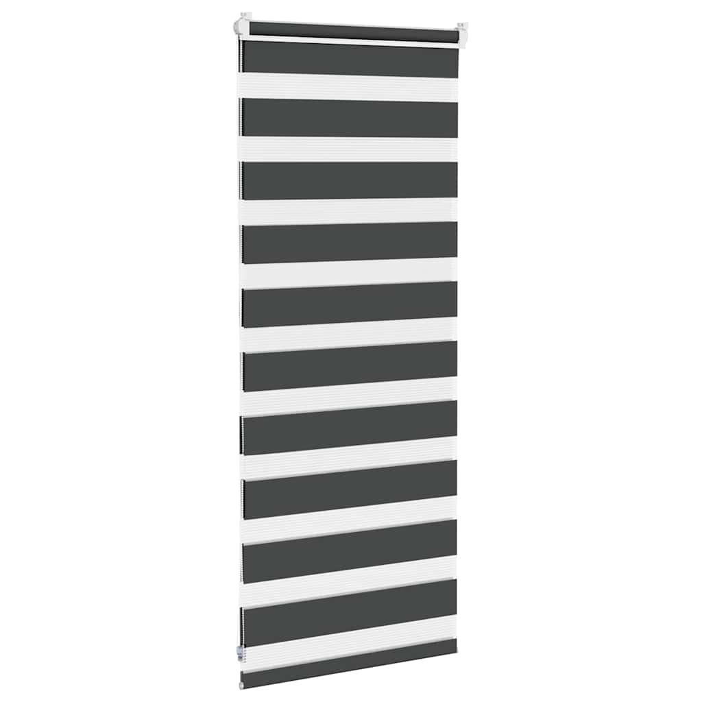 vidaXL Zebra Blind Black 60x100 cm Fabric Width 55,9 cm Polyester