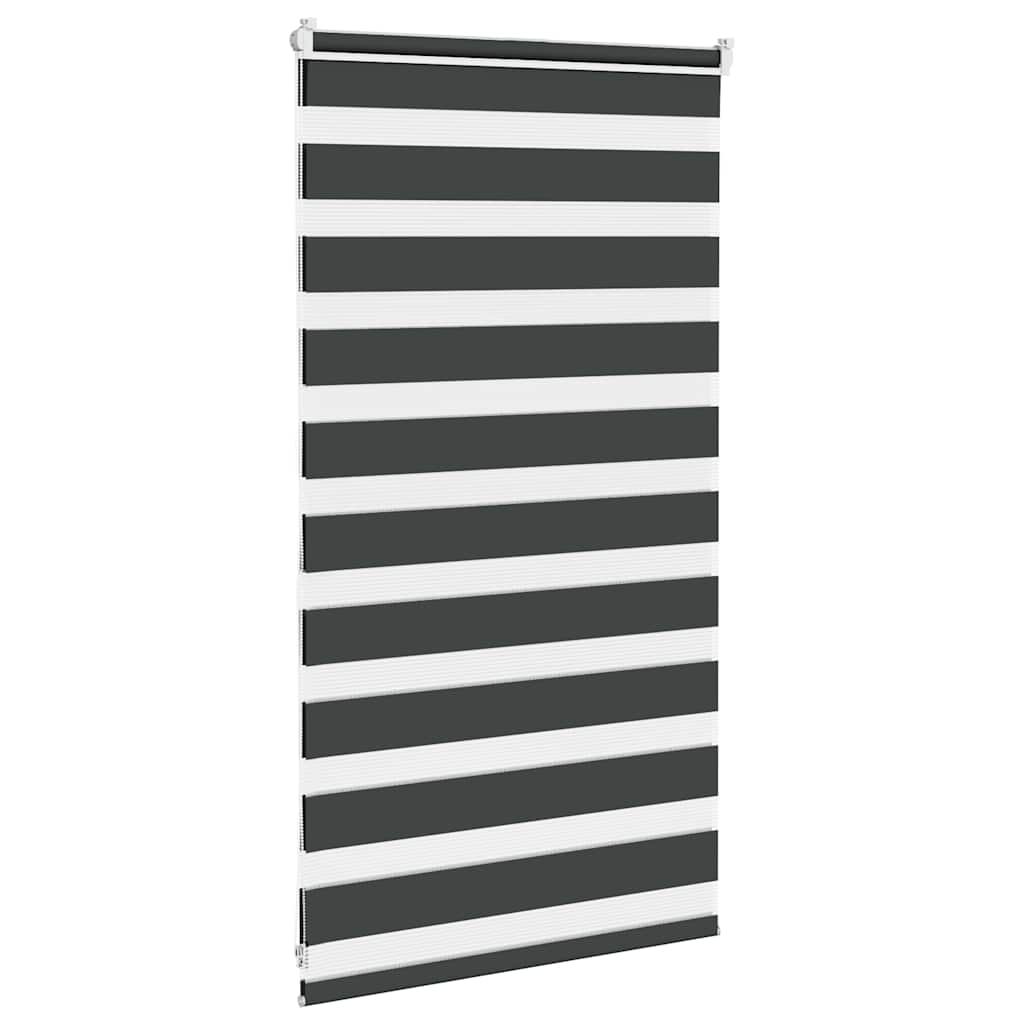vidaXL Zebra Blind Black 75x100 cm Fabric Width 70,9 cm Polyester