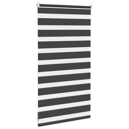 vidaXL Zebra Blind Black 75x100 cm Fabric Width 70,9 cm Polyester