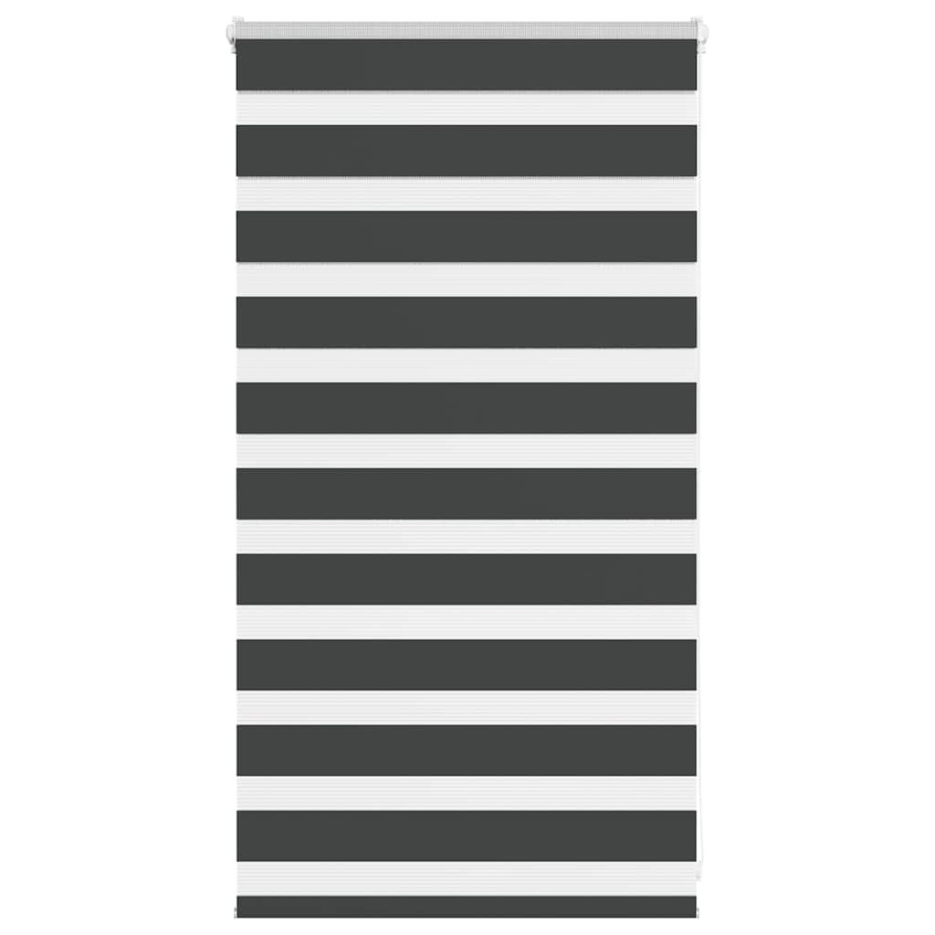 vidaXL Zebra Blind Black 80x100 cm Fabric Width 75.9 cm Polyester