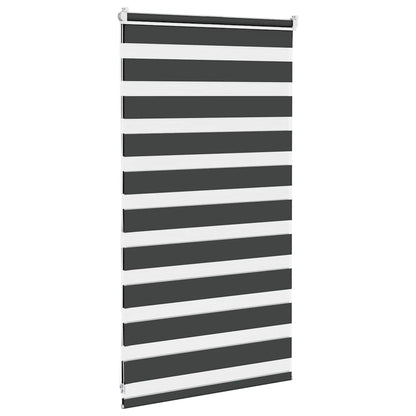 vidaXL Zebra Blind Black 80x100 cm Fabric Width 75,9 cm Polyester