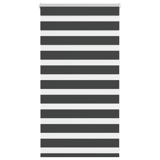 vidaXL Zebra Blind Black 85x100 cm Fabric Width 80,9 cm Polyester