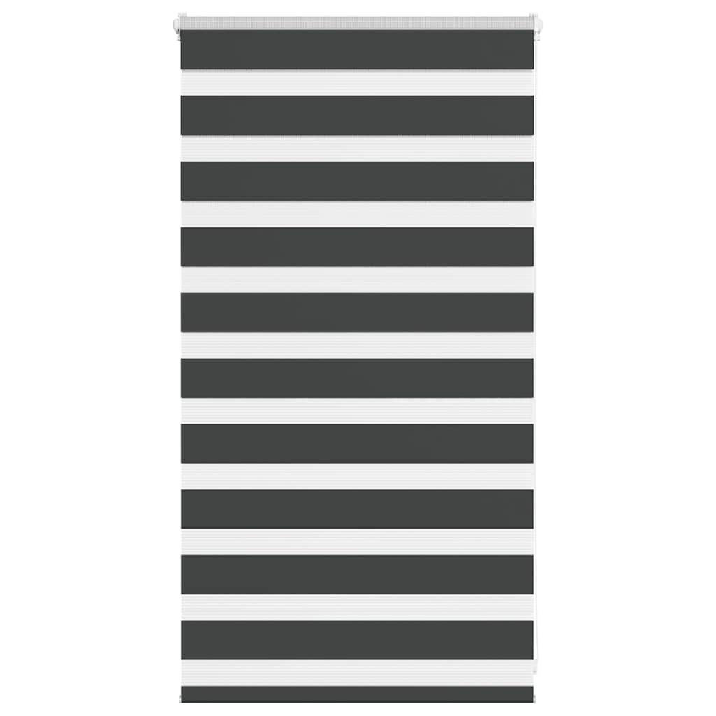 vidaXL Zebra Blind Black 85x100 cm Fabric Width 80.9 cm Polyester