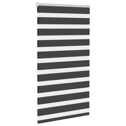vidaXL Zebra Blind Black 85x100 cm Fabric Width 80,9 cm Polyester