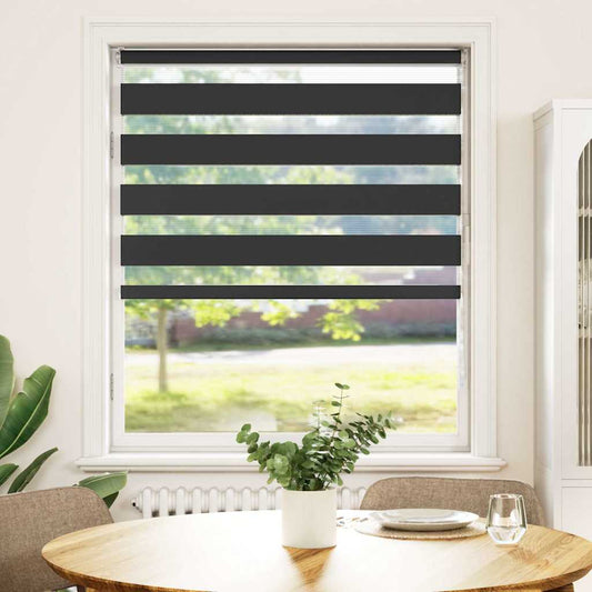 vidaXL Zebra Blind Black 100x100 cm Fabric Width 95,9 cm Polyester