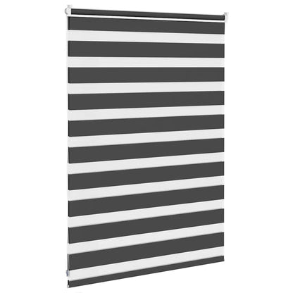 vidaXL Zebra Blind Black 100x100 cm Fabric Width 95,9 cm Polyester