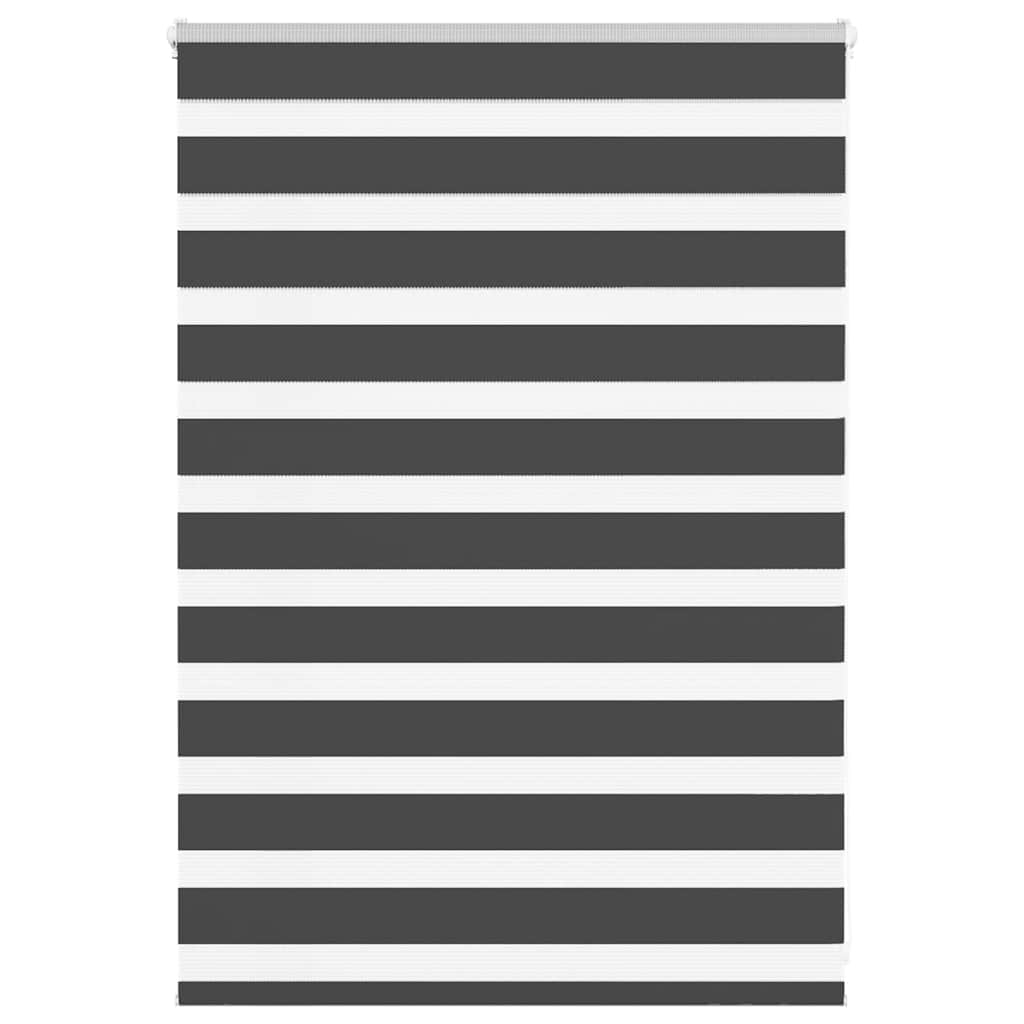vidaXL Zebra Blind Black 105x100 cm Fabric Width 100.9 cm Polyester