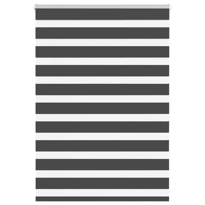 vidaXL Zebra Blind Black 105x100 cm Fabric Width 100.9 cm Polyester