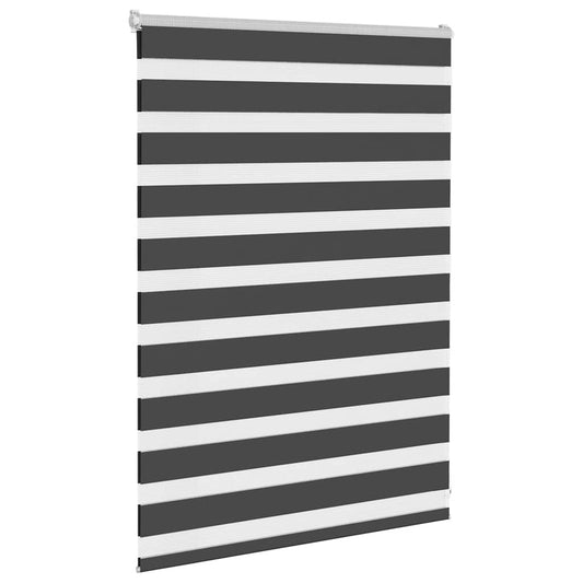 vidaXL Zebra Blind Black 105x100 cm Fabric Width 100,9 cm Polyester