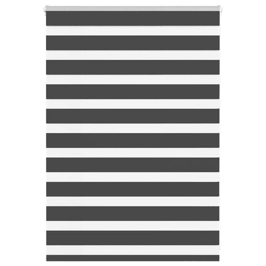 vidaXL Zebra Blind Black 110x100 cm Fabric Width 105.9 cm Polyester