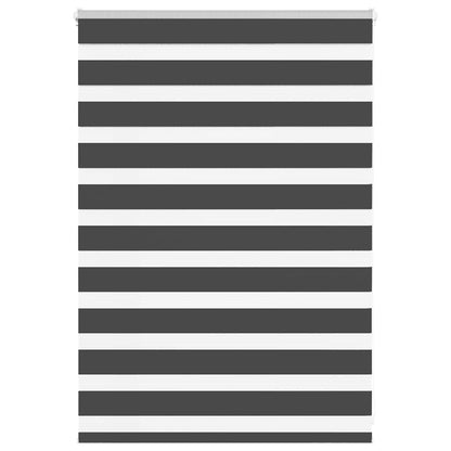 vidaXL Zebra Blind Black 115x100 cm Fabric Width 110.9 cm Polyester
