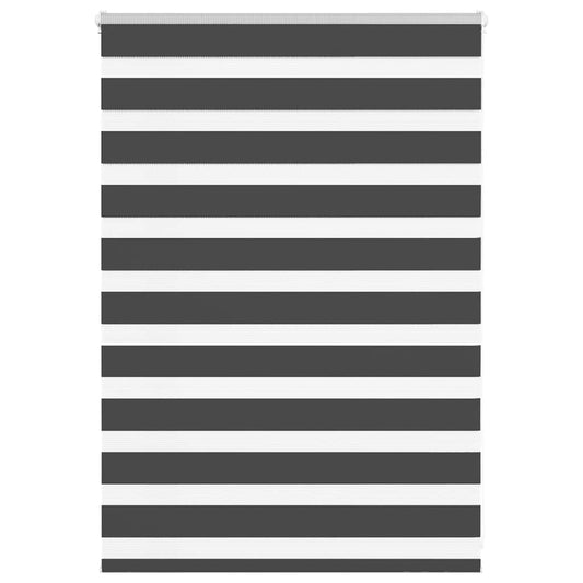 vidaXL Zebra Blind Black 115x100 cm Fabric Width 110,9 cm Polyester