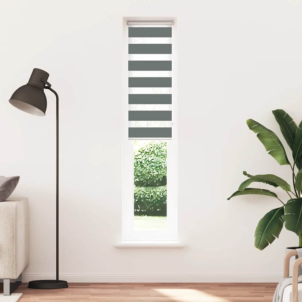 vidaXL Zebra Blind Black 115x100 cm Fabric Width 110,9 cm Polyester