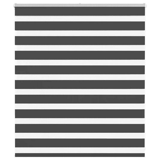 vidaXL Zebra Blind Black 125x100 cm Fabric Width 120,9 cm Polyester