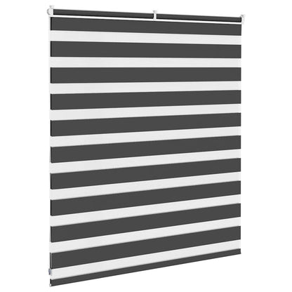 vidaXL Zebra Blind Black 125x100 cm Fabric Width 120,9 cm Polyester