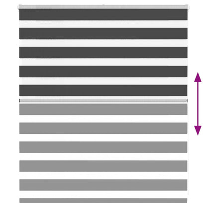 vidaXL Zebra Blind Black 125x100 cm Fabric Width 120,9 cm Polyester