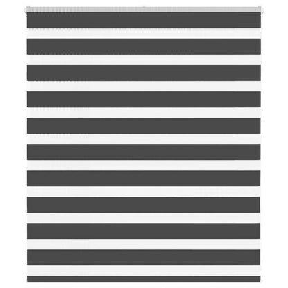 vidaXL Zebra Blind Black 130x100 cm Fabric Width 125.9 cm Polyester