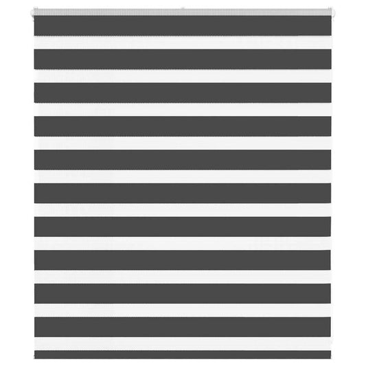 vidaXL Zebra Blind Black 130x100 cm Fabric Width 125.9 cm Polyester