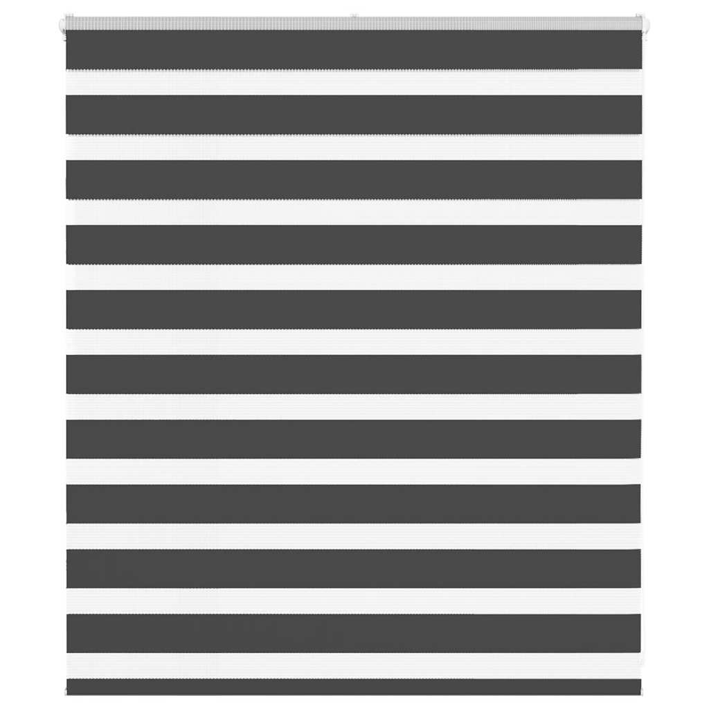 vidaXL Zebra Blind Black 130x100 cm Fabric Width 125,9 cm Polyester