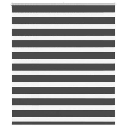 vidaXL Zebra Blind Black 130x100 cm Fabric Width 125,9 cm Polyester