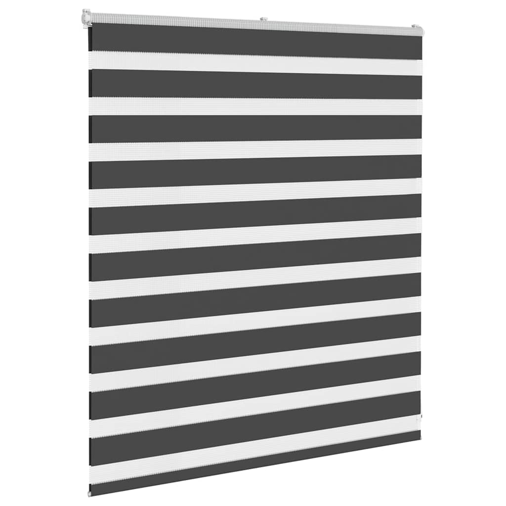 vidaXL Zebra Blind Black 130x100 cm Fabric Width 125.9 cm Polyester