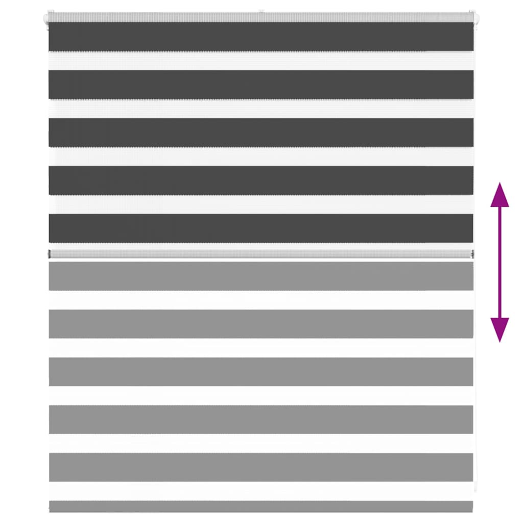 vidaXL Zebra Blind Black 130x100 cm Fabric Width 125,9 cm Polyester