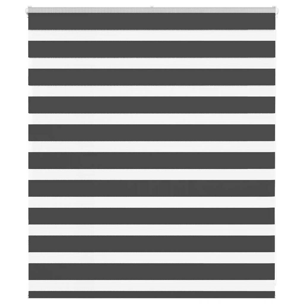 vidaXL Zebra Blind Black 135x100 cm Fabric Width 130.9 cm Polyester