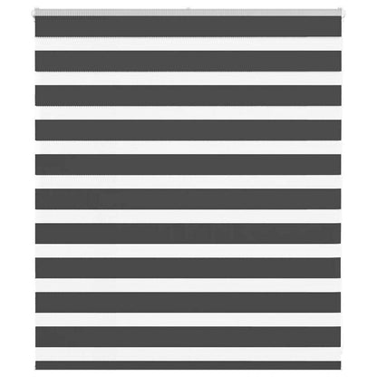 vidaXL Zebra Blind Black 135x100 cm Fabric Width 130.9 cm Polyester