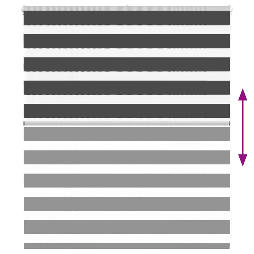 vidaXL Zebra Blind Black 135x100 cm Fabric Width 130.9 cm Polyester