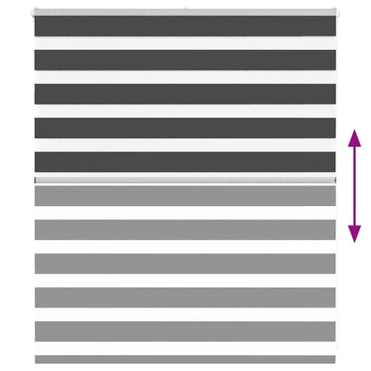vidaXL Zebra Blind Black 135x100 cm Fabric Width 130.9 cm Polyester