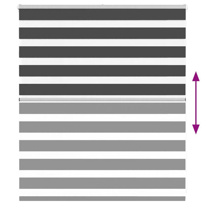 vidaXL Zebra Blind Black 135x100 cm Fabric Width 130,9 cm Polyester