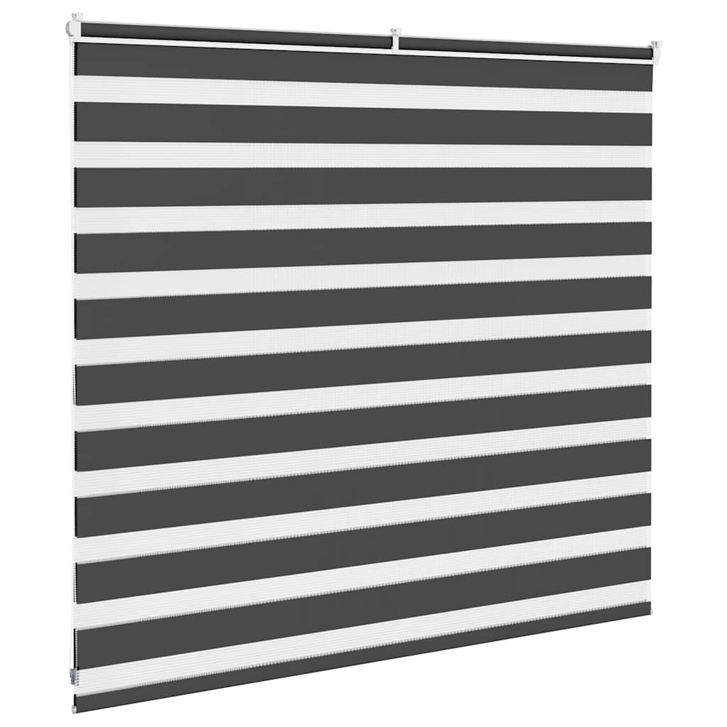 vidaXL Zebra Blind Black 155x100 cm Fabric Width 150,9 cm Polyester