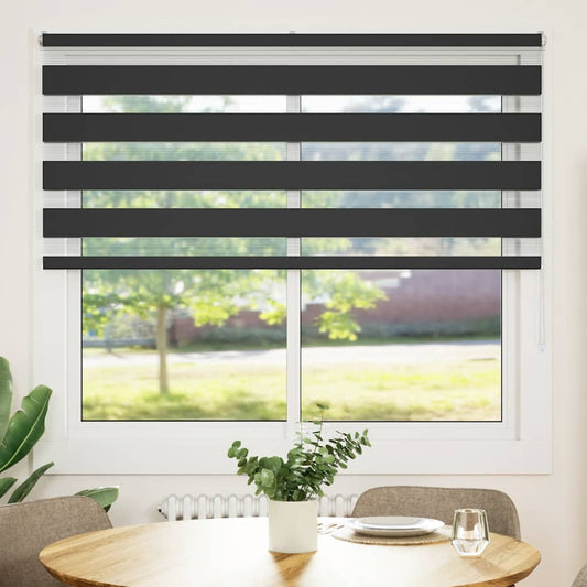 vidaXL Zebra Blind Black 165x100 cm Fabric Width 160,9 cm Polyester