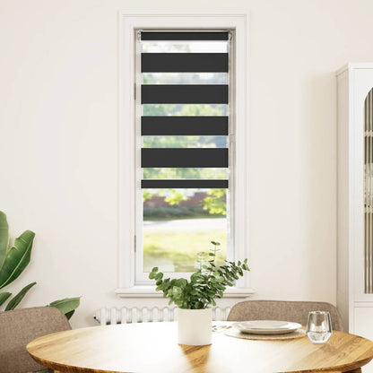 vidaXL Zebra Blind Black 45x150 cm Fabric Width 40,9 cm Polyester