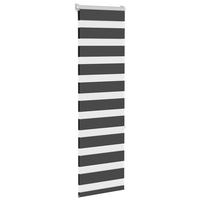 vidaXL Zebra Blind Black 45x150 cm Fabric Width 40,9 cm Polyester