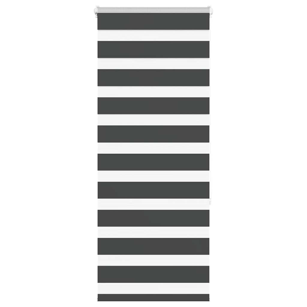 vidaXL Zebra Blind Black 55x150 cm Fabric Width 50.9 cm Polyester