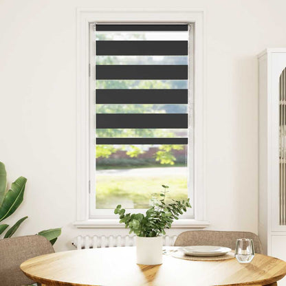 vidaXL Zebra Blind Black 55x150 cm Fabric Width 50,9 cm Polyester