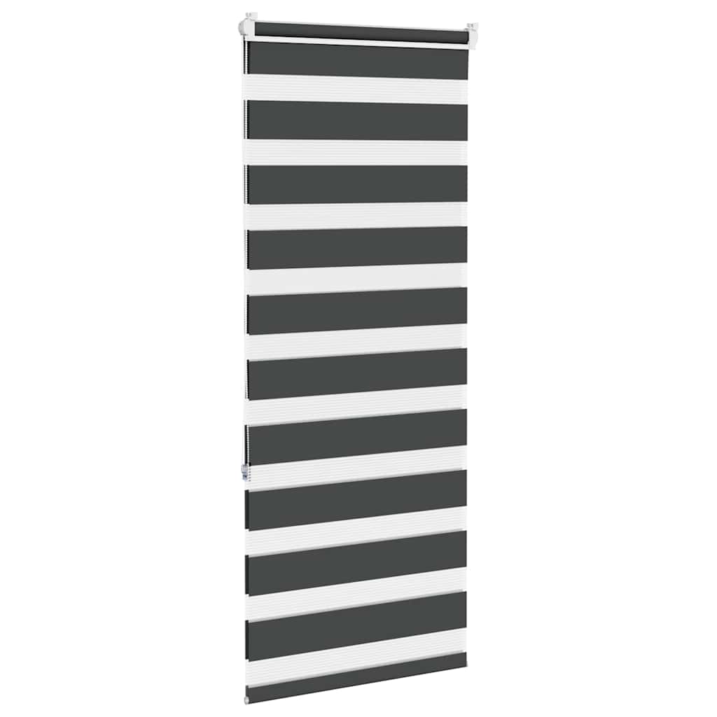 vidaXL Zebra Blind Black 55x150 cm Fabric Width 50,9 cm Polyester