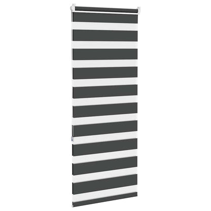 vidaXL Zebra Blind Black 55x150 cm Fabric Width 50,9 cm Polyester