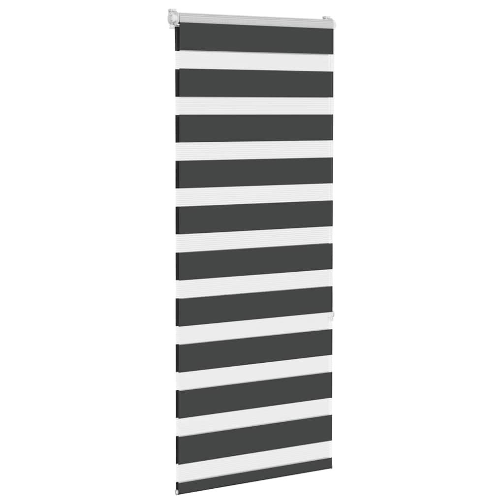 vidaXL Zebra Blind Black 60x150 cm Fabric Width 55,9 cm Polyester