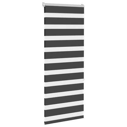 vidaXL Zebra Blind Black 60x150 cm Fabric Width 55,9 cm Polyester