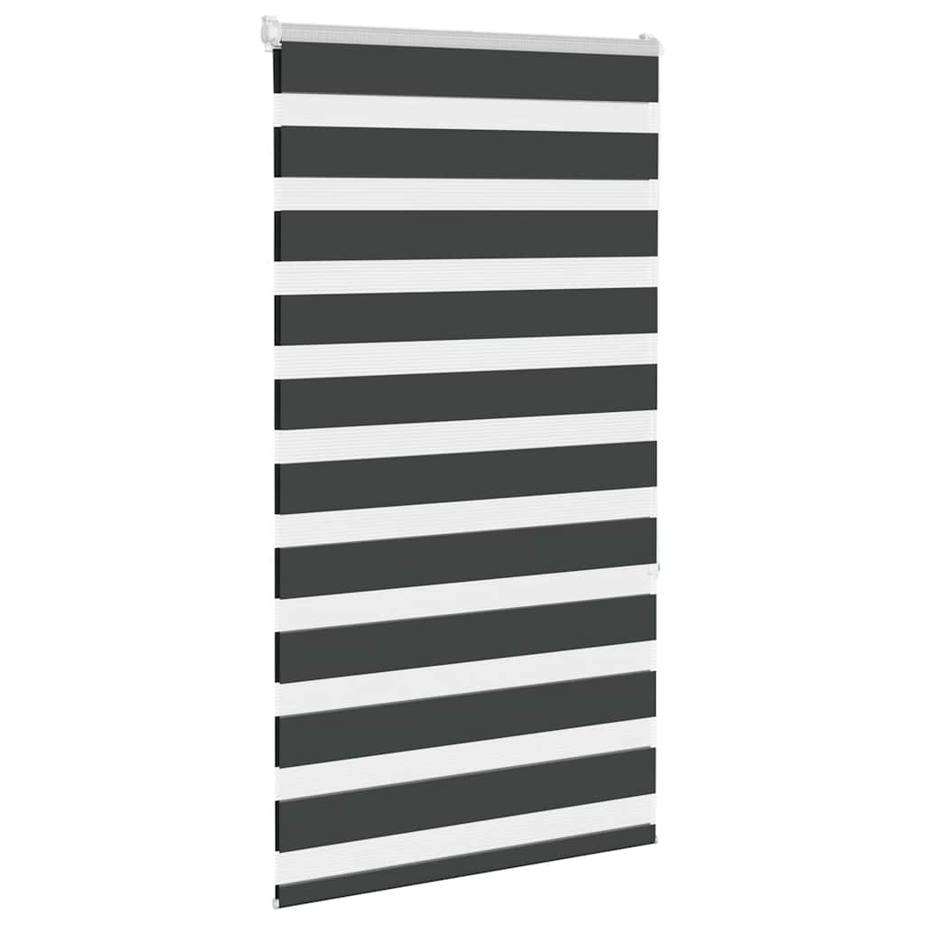 vidaXL Zebra Blind Black 75x150 cm Fabric Width 70,9 cm Polyester