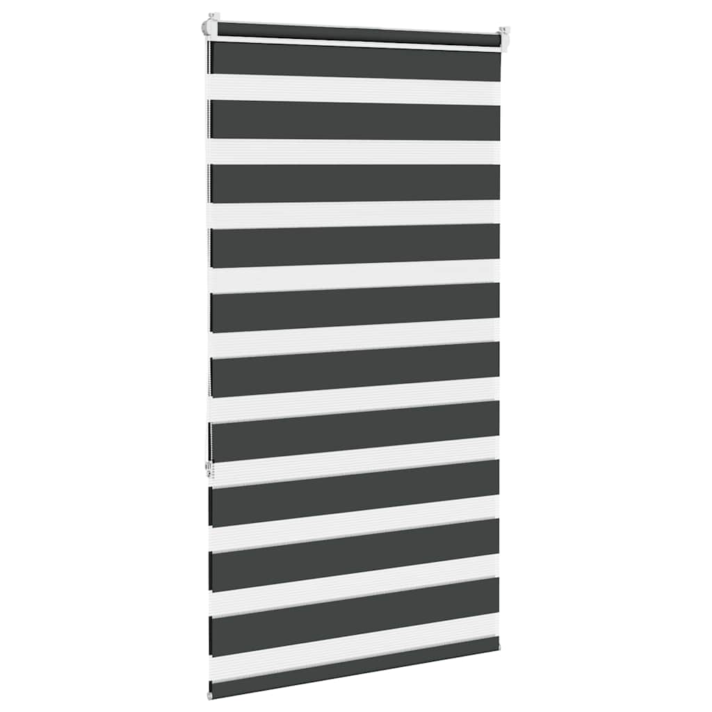 vidaXL Zebra Blind Black 75x150 cm Fabric Width 70,9 cm Polyester