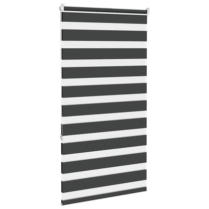 vidaXL Zebra Blind Black 75x150 cm Fabric Width 70,9 cm Polyester
