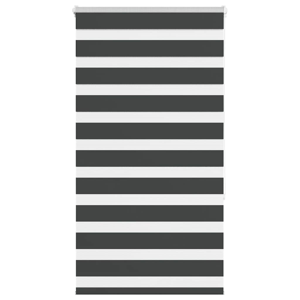 vidaXL Zebra Blind Black 85x150 cm Fabric Width 80.9 cm Polyester