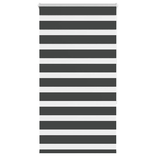 vidaXL Zebra Blind Black 85x150 cm Fabric Width 80,9 cm Polyester